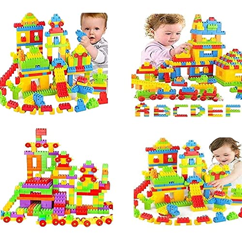 Image of Gambit Bulid Structures Interlocking Play Mat Train Blocks Set (100 Pieces) Smart Activity Fun and Learning Train Blocks for Kids - Multi-Color