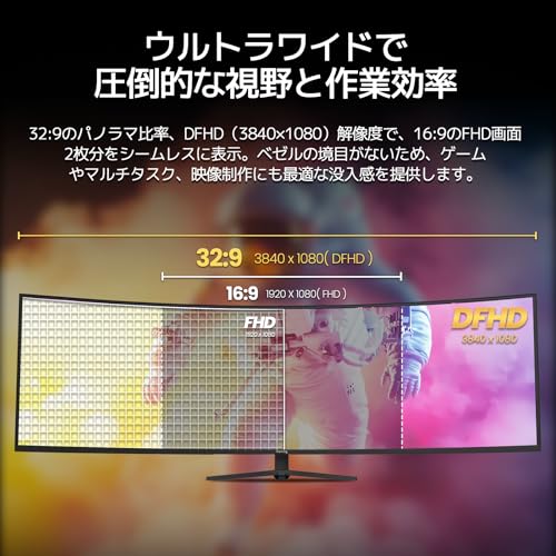 suevery 49インチゲーミングモニター DFHD165Hz