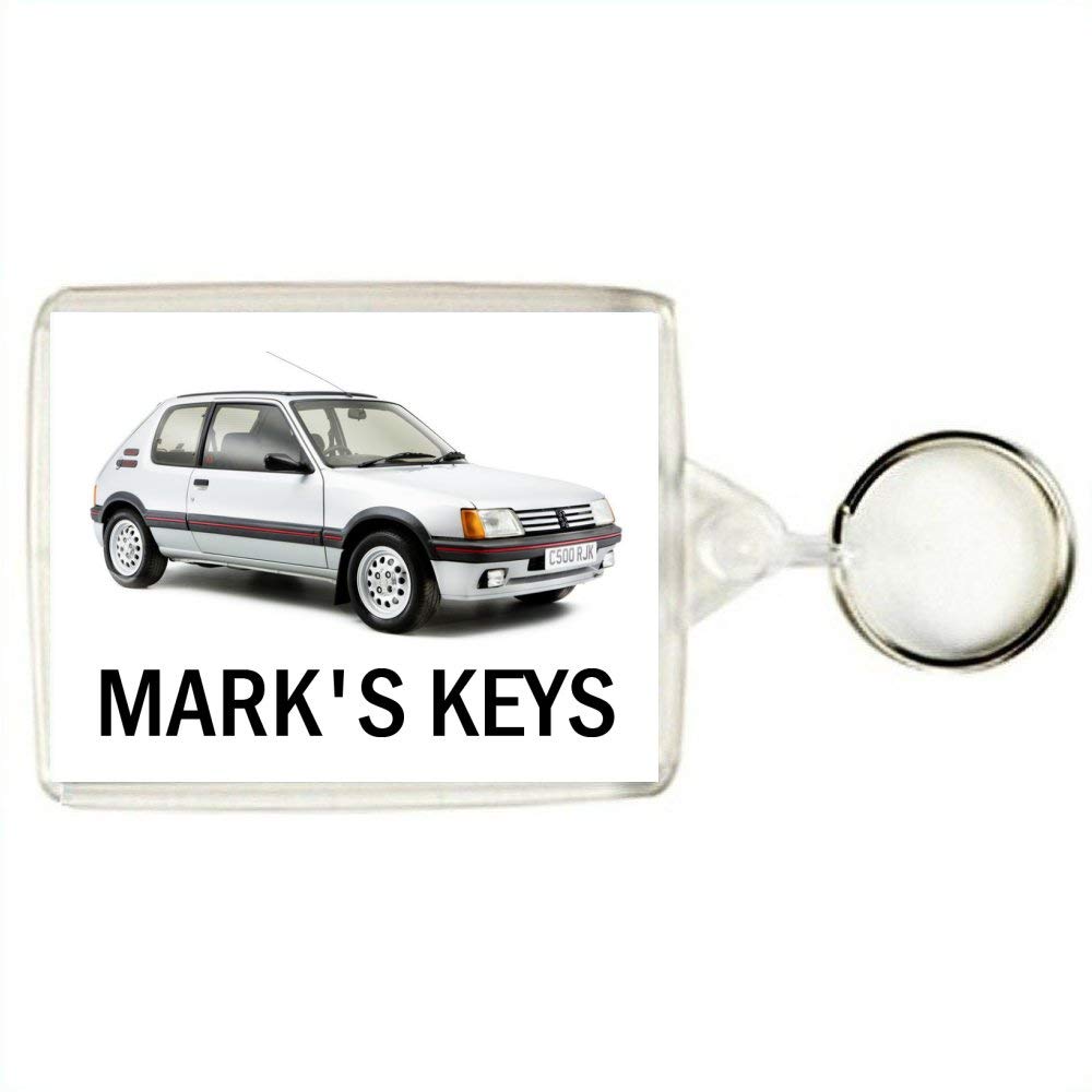 Key Expressions Personalised Classic Car Keyring/Bag Tag for PEUGEOT 205 1.9 GTI Enthusiasts