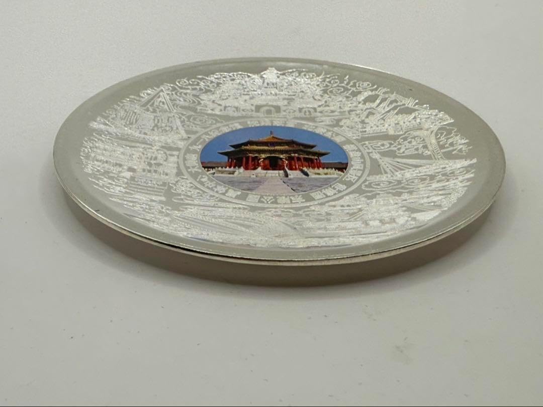 銀製 天壇デザイン皿 書付き