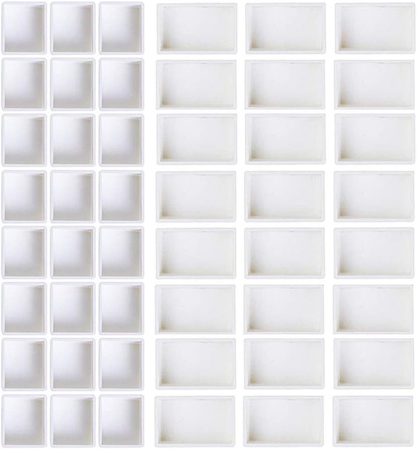 RMISODO 60 Pieces Empty Watercolor Paint Pan Plastic Watercolor Half Full Pan for Art Painting Drawing