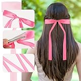 12 PCS hair ribbon For women, Satin Ribbon Hair Bows French Style Bowknot Hair Clips Set Ponytail Holder with Long Tail Tassels and Metal Spring Clip, Hair Accessories for Girls Gifts (Multicolor) - Image 4