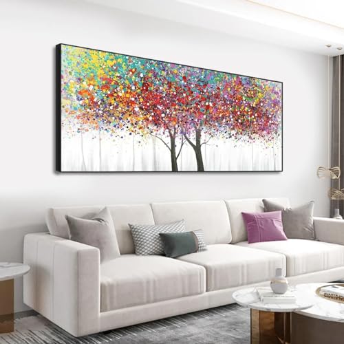 Peinture arbre abstrait nordique pour illuminer votre mur de salon