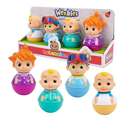 WEEBLES, 4 Personajes COCOMELON, Culbuto, Juguete de Despertar, Juguete para Niños Desde 1 Año, GIOCH I PREZIOSI, WEC01