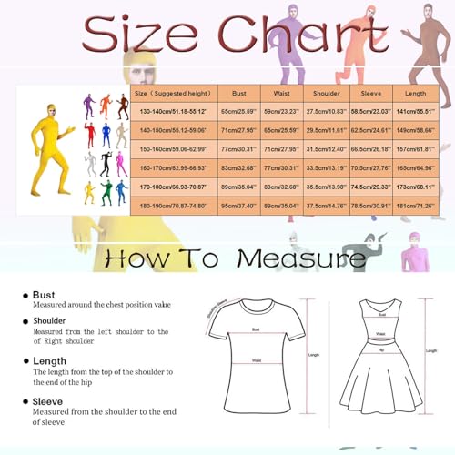 Herren Body Ganzkörper Overall für Erwachsene Zweite Haut Damen Herren Greenscreen Anzug Suit Halloween Jumpsuit Ganzkörper Slenderman Kostüm Party Bodysuit