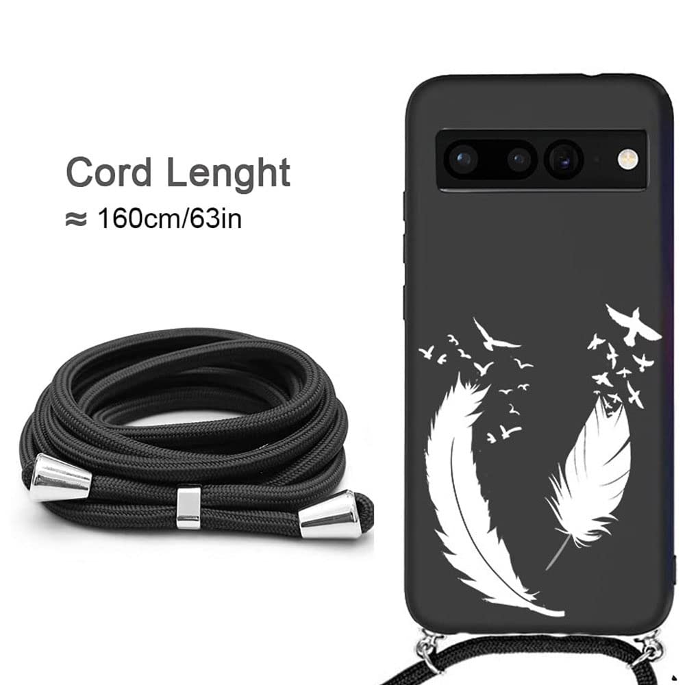 YAMCCCSE Handyhülle Mit Umhängekette Für Google Pixel 7 Pro – Transparent, 150 Cm Verstellbar, Regenbogen-Design