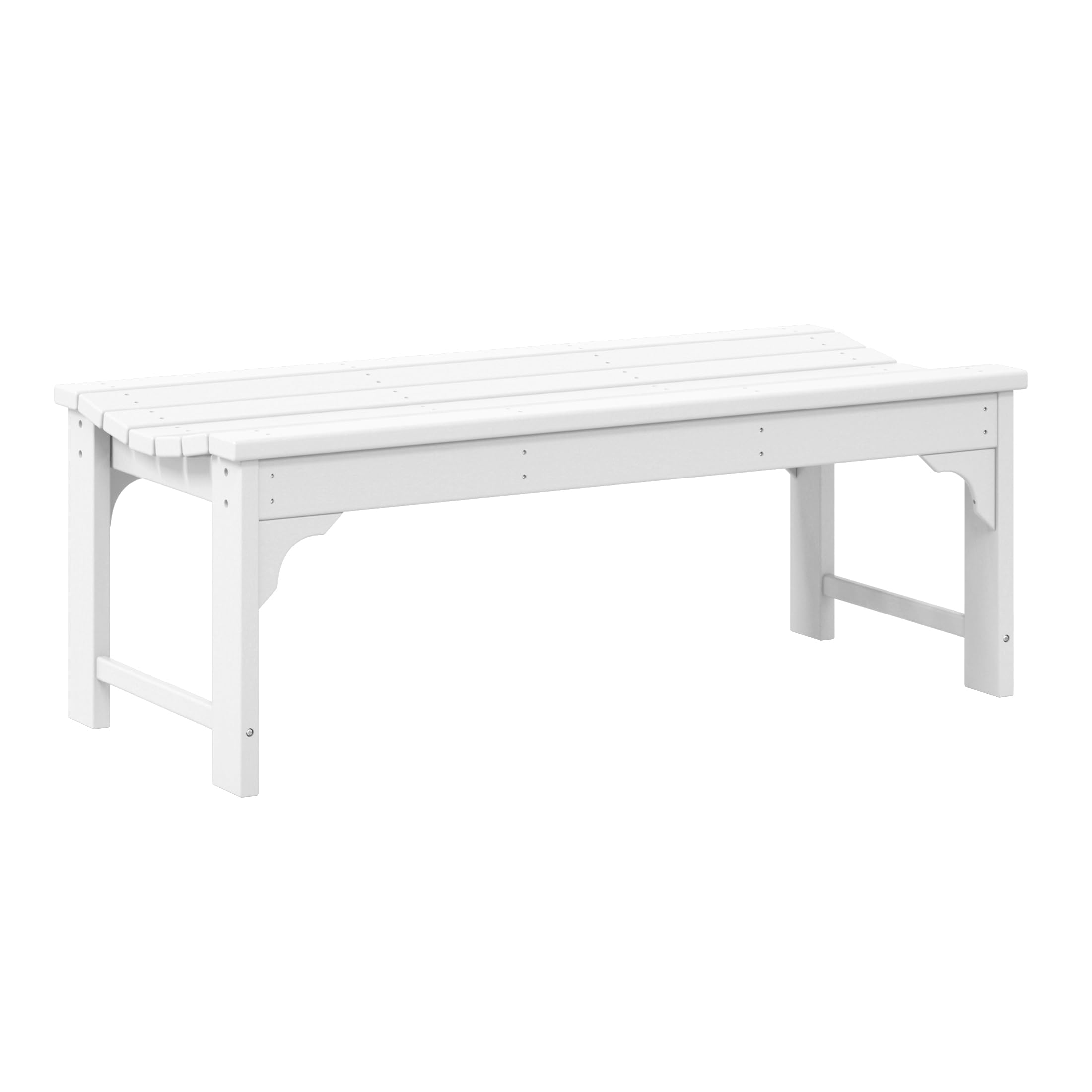 WO Home Furniture Outdoor 46" Backless HDPE Adirondack Bench, Poly Lumber Seat for Patio, Backyard, Balcony, All Weather Resistant with UV Protection,