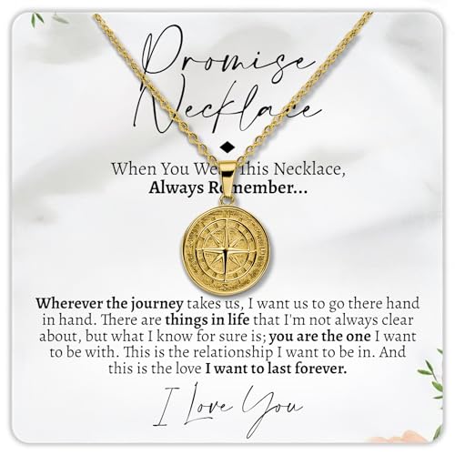 To My Man 316L Steel Compass Necklace, Love Gift for Him, Romantic Gift for Boyfriend Birthday, Sentimental Gifts for Him Long Distance Relationship