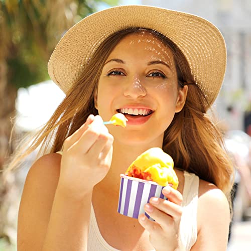Image of Zeyune 500 Pieces 8 oz Ice Cream Cups Disposable Bulk Ice Cream Bowls Yogurt Dessert Cups Disposable Soup Bowls for Snack Hot or Cold Food, Wedding Baby Shower Birthday Party Supplies, 10 Colors