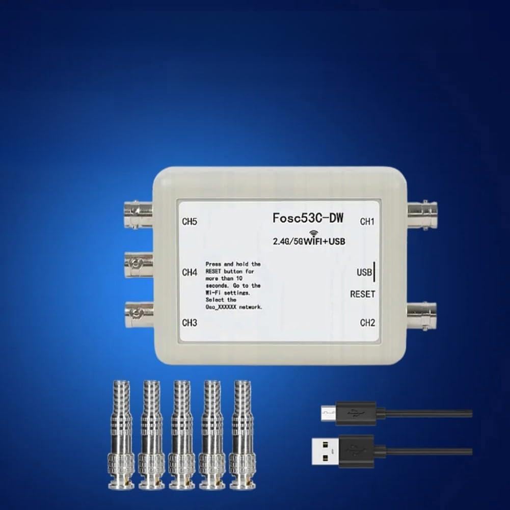Oscilloscopio portatile a 5 canali Dual Band Wifi USB dispositivo di prova del segnale Tester di forma d'onda per automazione industriale 230g