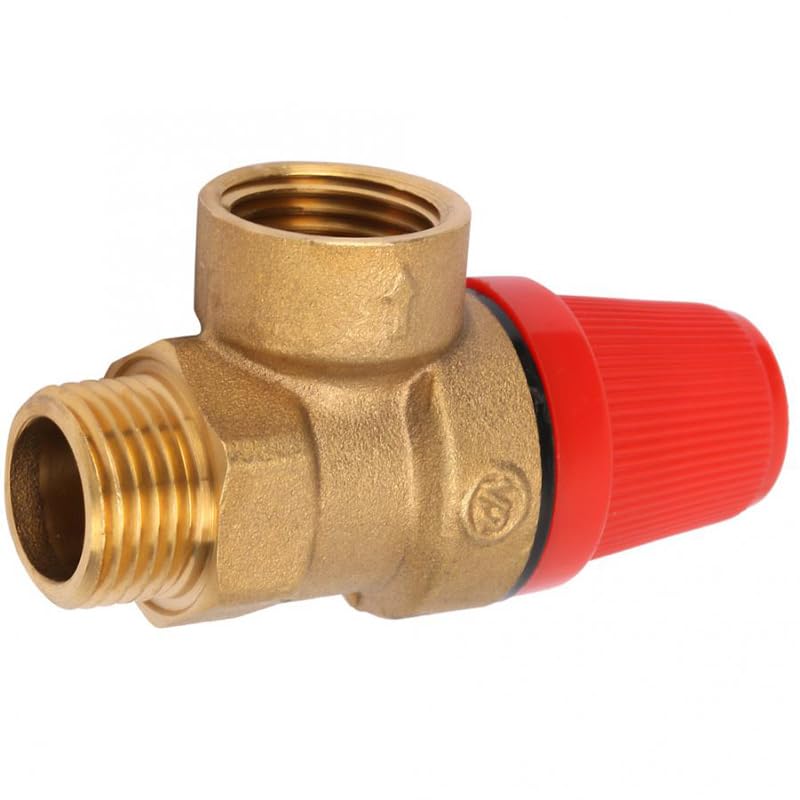 Soupape de sécurité en laiton de qualité, anti-fuites, (5 Bar 1/2 pouce mâle) pour chaudière, soupape de sécurité à ressort, soupape à membrane conçue pour les systèmes de chauffage fermés