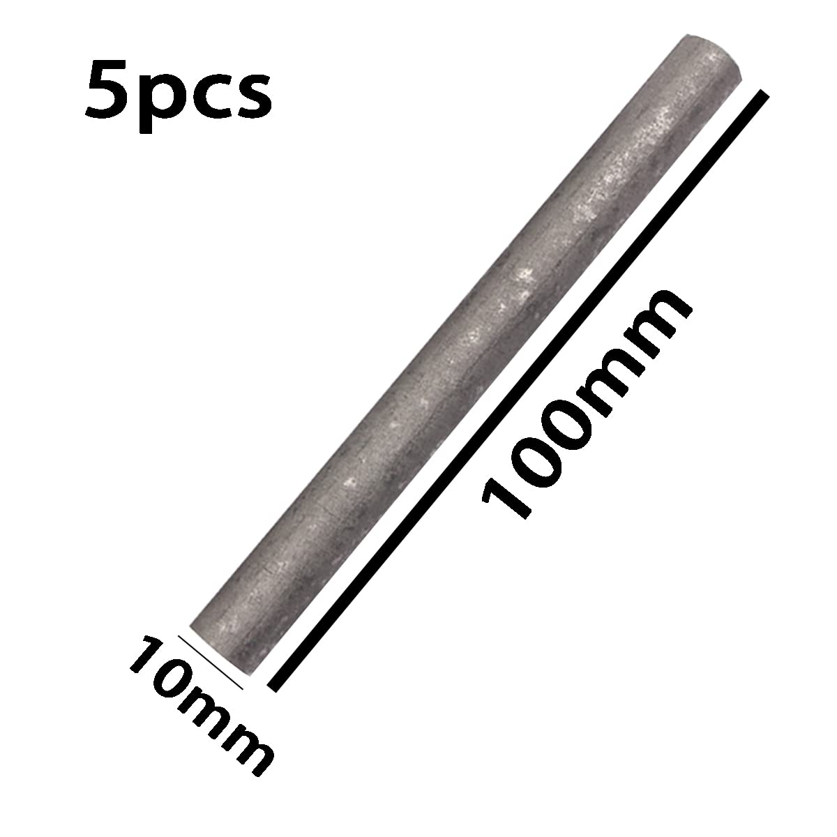 Pręty grafitowe o zawartości 99,9% — Pręty cylindryczne z elektrodami o dużej gęstości dla metalurgii, opakowanie 5 szt.(Diameter 10mm)