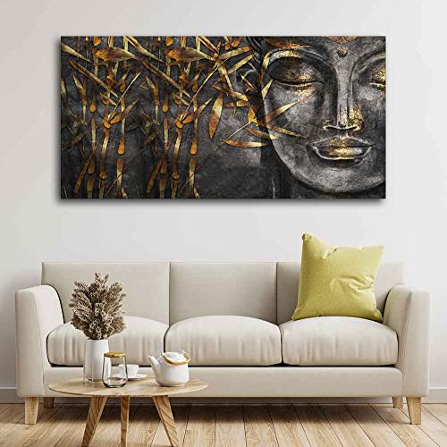 Image of VIBECRAFTS Canvas Paintings for Living Room Drawing Room Gautam Buddha Sculpture Canvas Wall Painting Fitted With Wooden Frame For Home | Office | Living Room | Gift (PTVCH 2498)