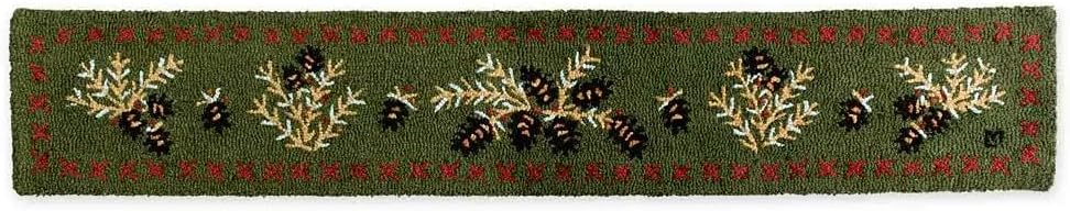 Amazon.com: Pine Cone Hand-Hooked Wool Hearth Runner, 1' x 6', Narrow ...