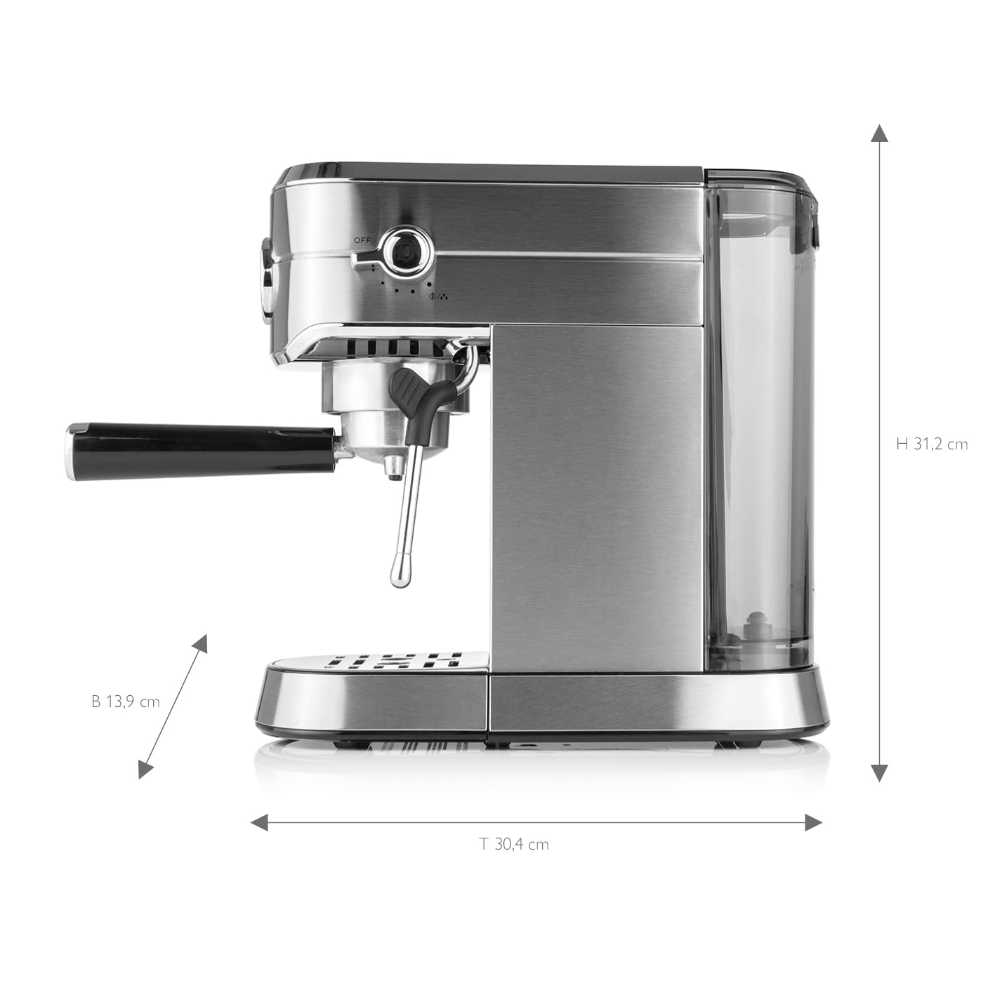 BEEM ESPRESSO-ULTIMATE máquina de espresso con portafiltro - 20 bar | para espresso, cappuccino & co. | con sistema de calefacción thermoblock y sistema de temperatura PCB | depósito de agua de 1 l