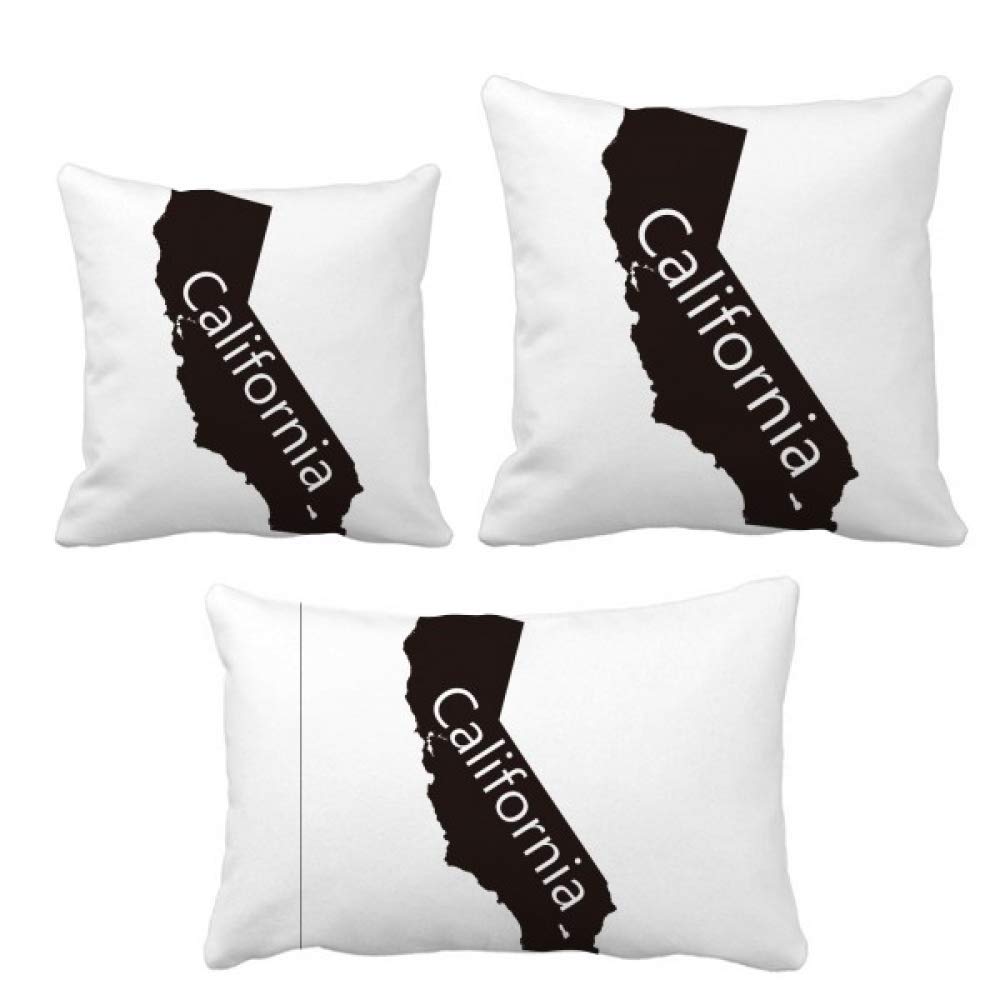 Housse de coussin Californie États-Unis carrée motif carte