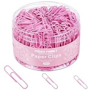 FUDAO FAMILY Büroklammern, 500 Stück, Rosa