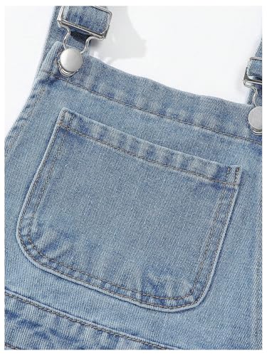 WDIRARA Girl's Denim Overall Dress Adjustable Strap Flared A Line Cute Jean Dresses4