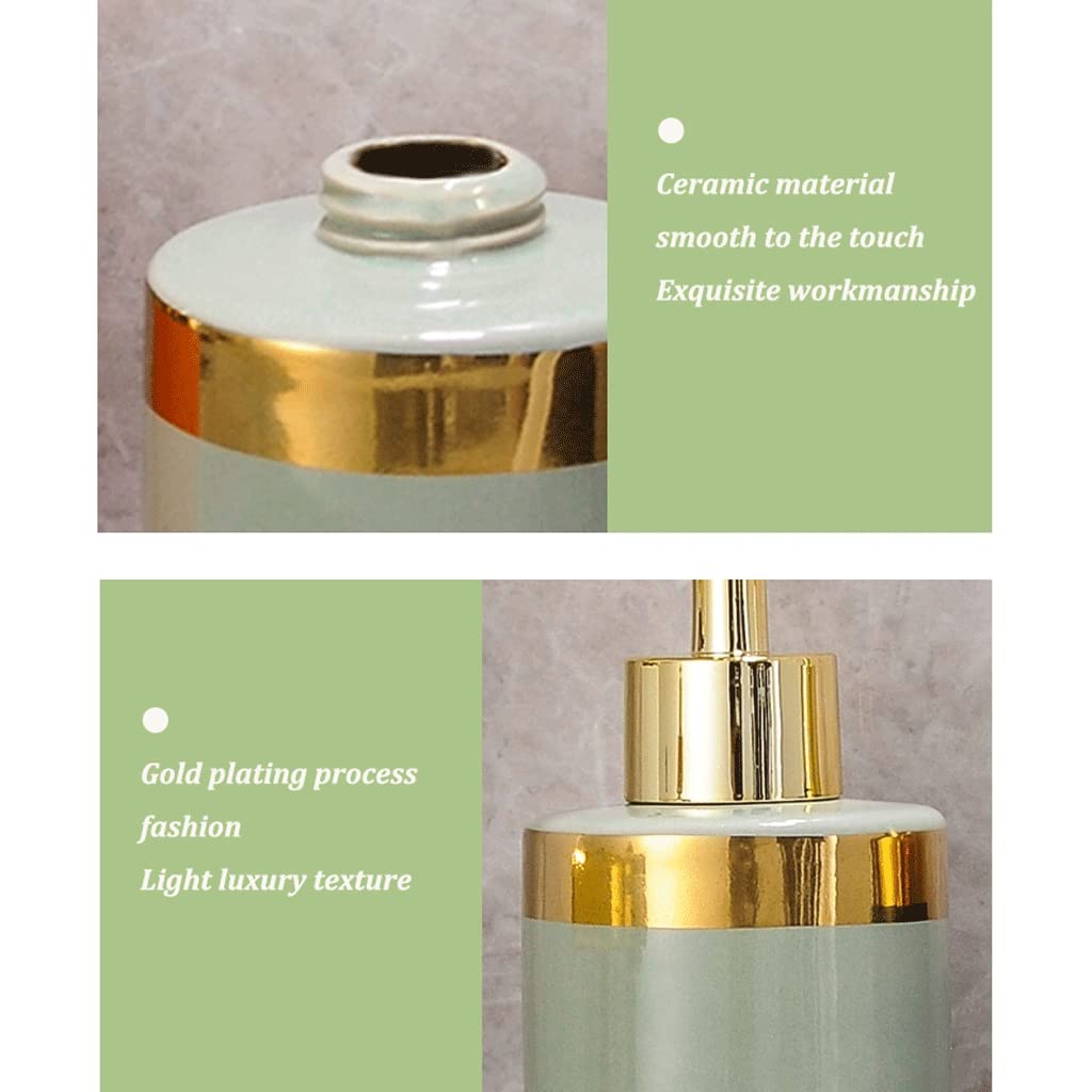 Dispenser di Sapone in Ceramica da 12 once/350 ml, Dispenser di Sapone per Le Mani Easy Press, per Uso in Cucina e Bagno, Dispenser di lozione da banco, flacone