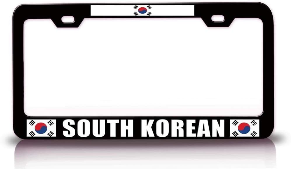 South Korean Country with Flag Metal Car SUV Truck License Plate Frame Bl x93