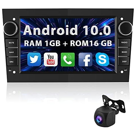 podofo 2 Din Android 10.0 Car Radio with Navigator, 7 Inch Car Radio for Vauxhall Astra Antara Vectra Corsa Zafira Meriva Vivaro Combo Supports Bluetooth WiFi DSP CD DVD RDS DAB + Mirror Link Cover