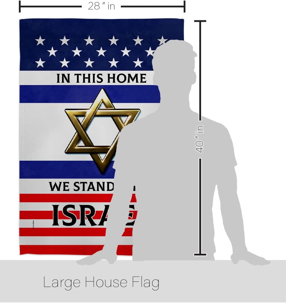 We Stand with Israel House Flag Support Cause Pray for Home Country International World Decoration Banner Small Garden Yard Gift Double-Sided, Made in USA