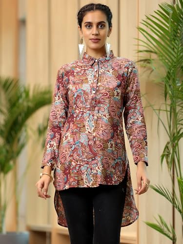 Image of Printed Silk Blend Straight Kurti Suit