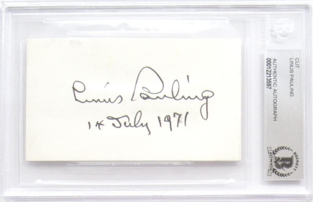 Amazon ライナス・ポーリング 直筆 サイン 入り カット ベケット社 筆跡鑑定済み 量子力学 ノーベル化学賞 ノーベル平和賞 シード