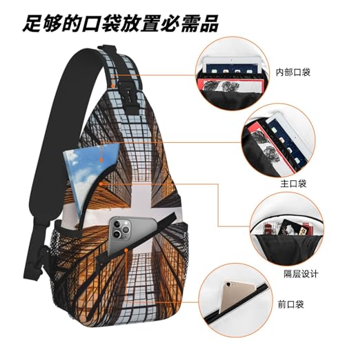 Mochila Sling Bag Urbana Negra para Viaje y Senderismo miniatura 6