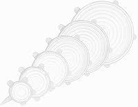 Vista 9 de Tapas elásticas de silicona flexibles redondas reutilizables para tazón, taza, plato, envoltura de alimentos de silicona de grado alimenticio, 6 Azul