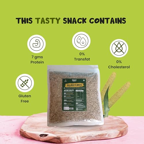 Image of Roasty Tasty Roasted Bajra Flakes 500g | Long-Lasting Energy | Home-Cooked Meal Ingredient | Tasty and Healthy | Gluten-Free, High Fiber, Export Quality | No Added Preservatives