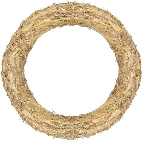 Strohkranz/Strohrömer 30 cm – 1 Stück | Natur Strohkränze Ø 30 cm x 5 cm | Kränze zum Basteln, Dekorieren & Selbermachen | Weihnachtskranz, Türkranz, Tischdeko, DIY Kranz