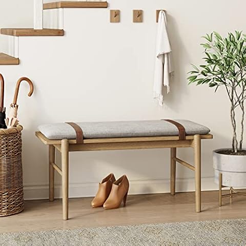 Nathan James Mid-Century Wood Entryway Bench Cover