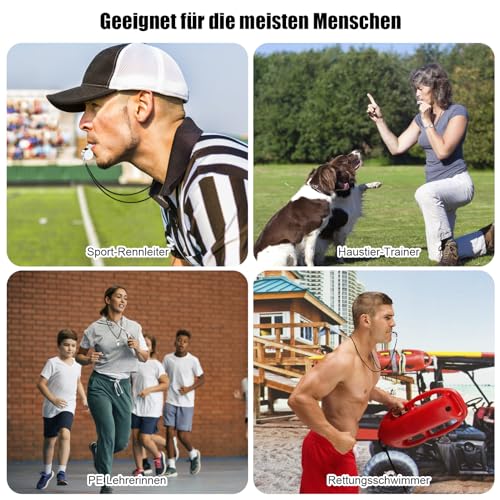 heedpeiur 5 STK Trillerpfeife Sportunterricht Pfeife Schiedsrichterpfeife Edelstahl Pfeifen Sport Signalpfeife mit Schlüsselband Whistle Kinder Sportpfeife Lauter Klangpfeife für Trainer Beamte – Bild 5