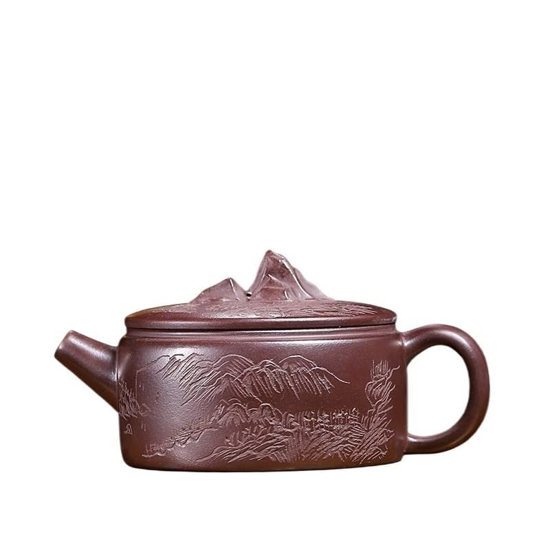Bouilloire de voyage 190 ml, théière ancienne en argile violette, poterie artisanale en terre crue violette, bouilloire à thé avec filtre, accessoires pour service à thé Zisha, théière à thé vert