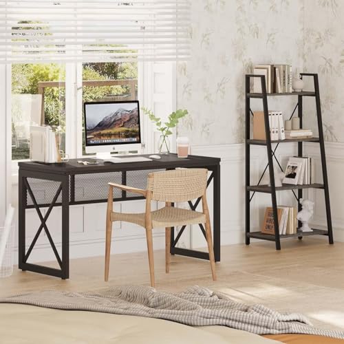 Image of Klaxon L Shaped Study Table for Students and Adults /Computer Table for Home-Office /Gaming Table /Computer Desk for Corner - Wood & Metal (Black -120 cm, Installation by Klaxon)