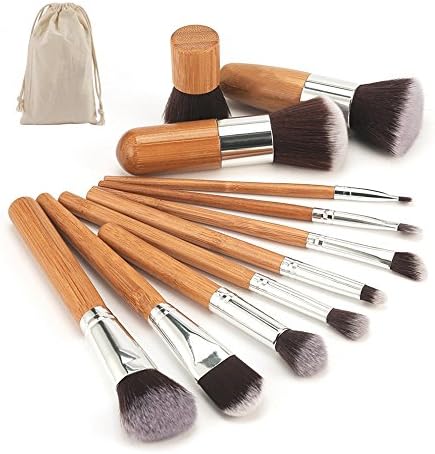Foxpic 11PCS Pro Makeup Brush Brushes Cosmetic Powder Tool Kit Set With Bag