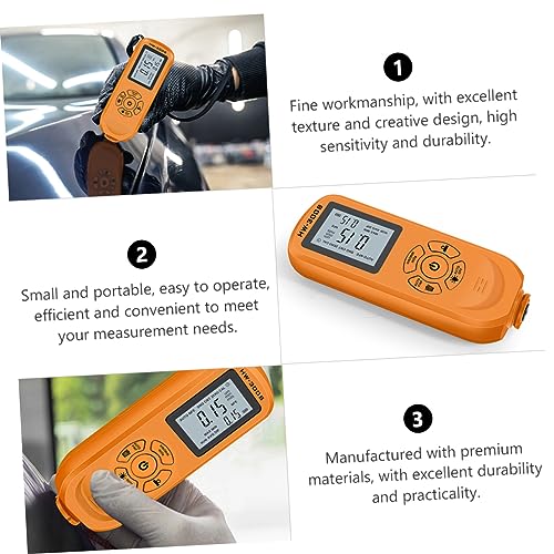 Homoyoyo 1set medidor portátil de espesor para recubrimiento de auto, medidor digital de pintura automotriz con pantalla de alta definición miniatura 5