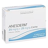 ANESDERM 25 mg/g + 25 mg/g Creme + 10 Pflaster 5X5 g