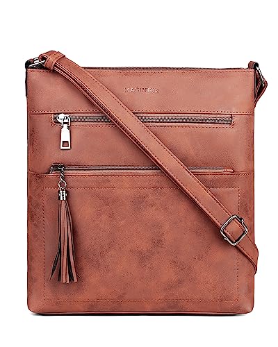 Image of MASINTOR Crossbody Purses for Women, Multi Pocket Casual Crossbody Bag, Adjustable Strap Shoulder Bag with Tassel