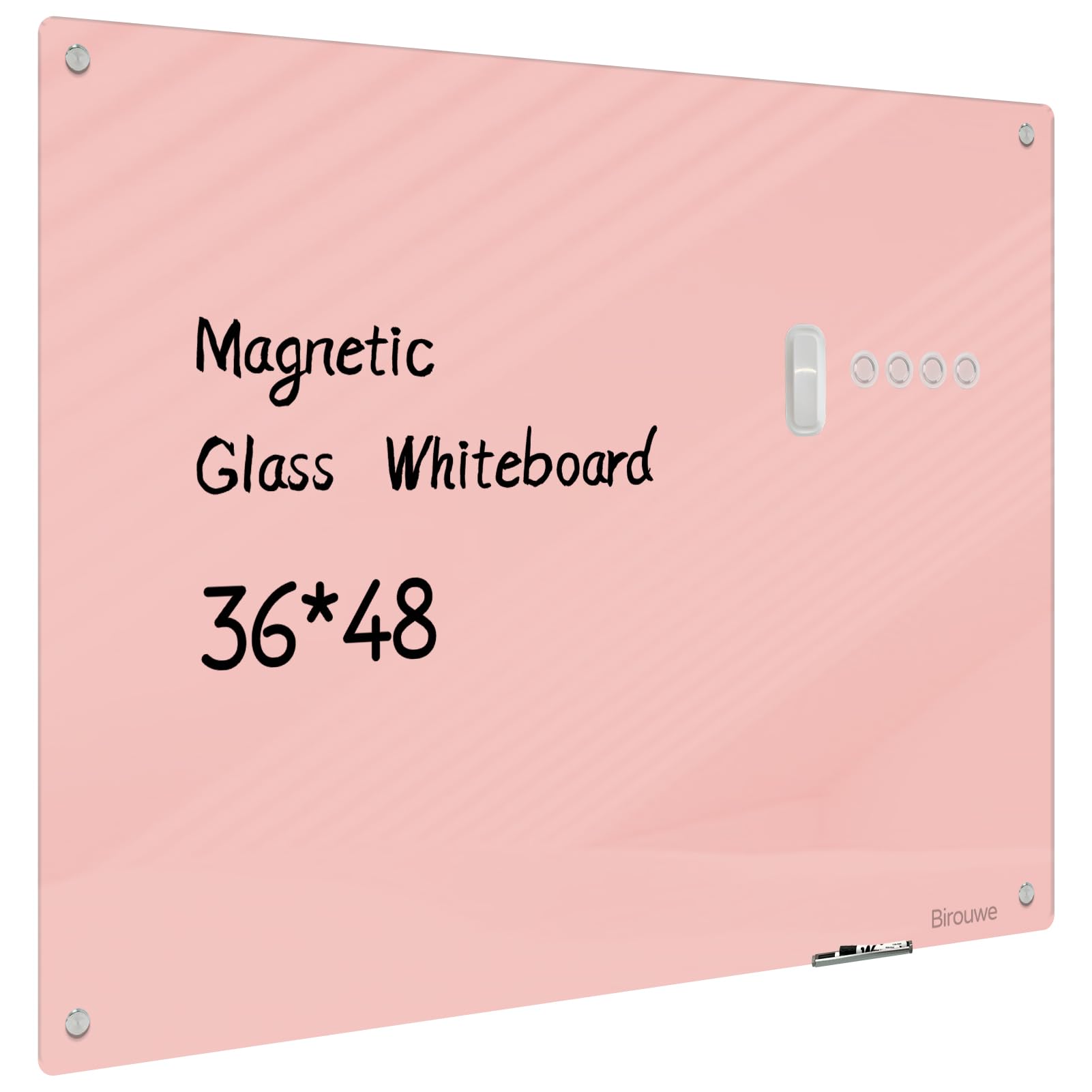 Mophorn Magnetic Glass Whiteboard, Dry Erase Board 36"x24", Wall