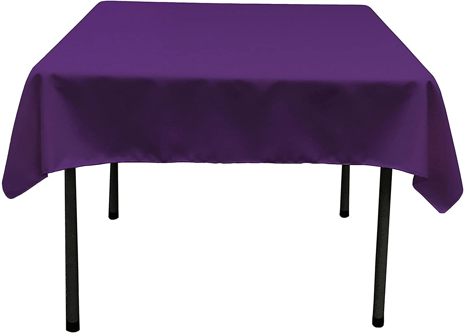 La Linen Purple Polyester Poplin Square Tablecloth, 52 By 52-Inch, 52 X 52 Inch (Square)