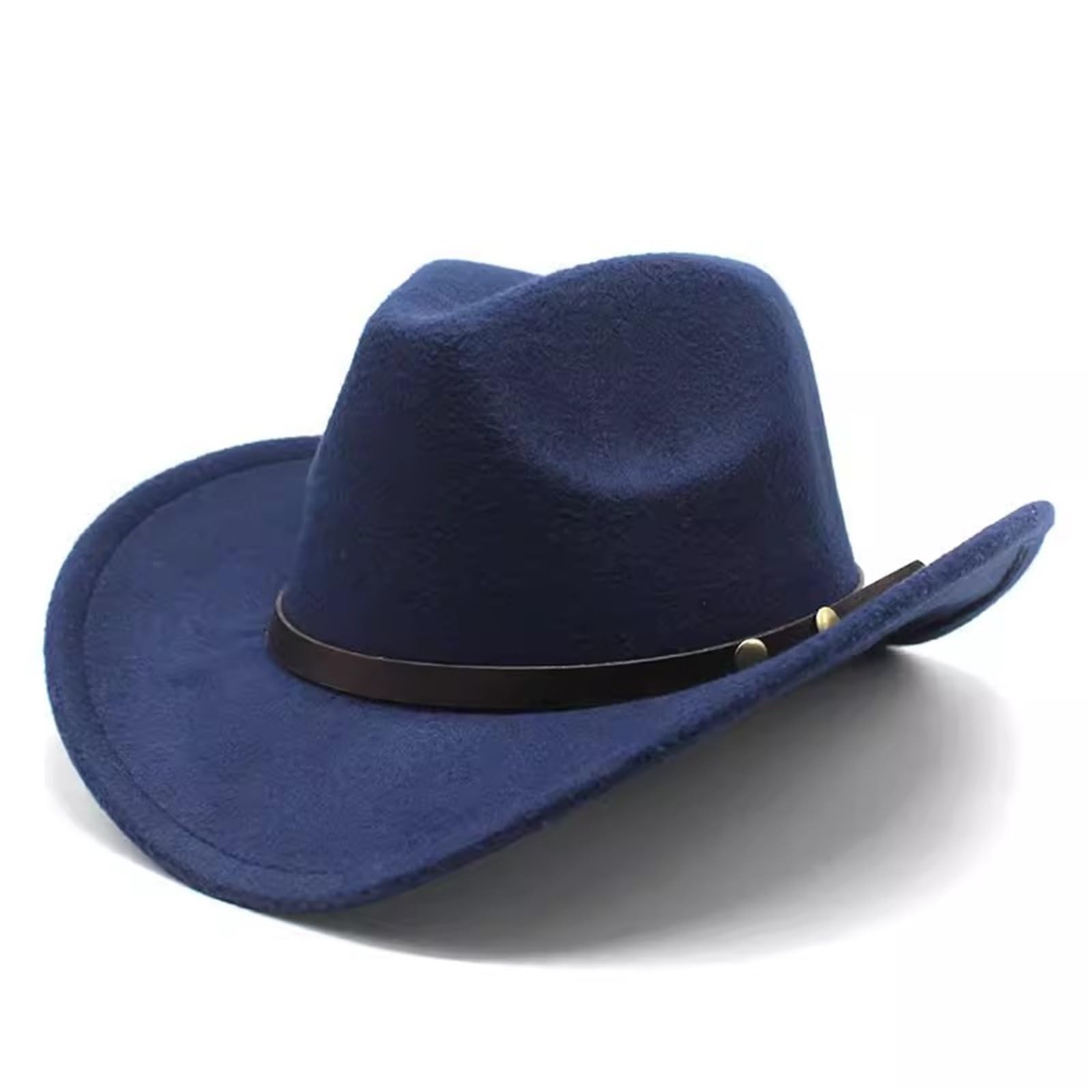 Cappello da Cowboy Cappello da Cowboy Occidentale Cappello da Cowboy in Feltro Cappello da Equitazione da Uomo e da Donna Cappello da Jazz con Tesa arrotolata Cappello da Cowboy