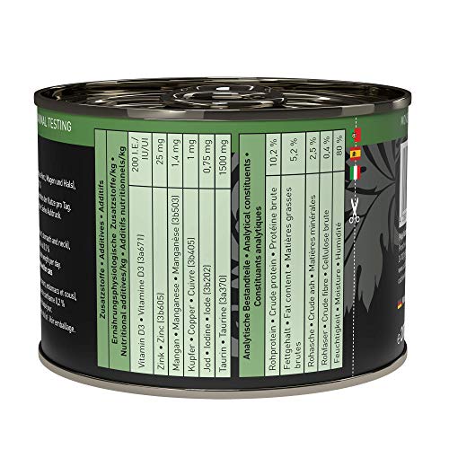 catz finefood Purrrr Ente Monoprotein Katzenfutter nass N° 115, für ernährungssensible Katzen, 70% Fleischanteil, 6 x 200g Dose