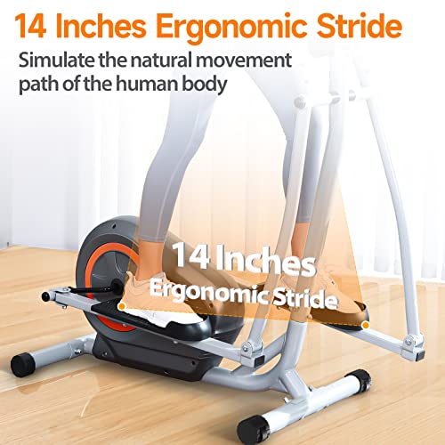 JEEKEE Elliptical Machine, Elliptical Machines for Home Use, 16 Resistance Levels, Ultra-Quiet Magnetic Driving System, Elliptical Exercise Machine with LCD Monitor