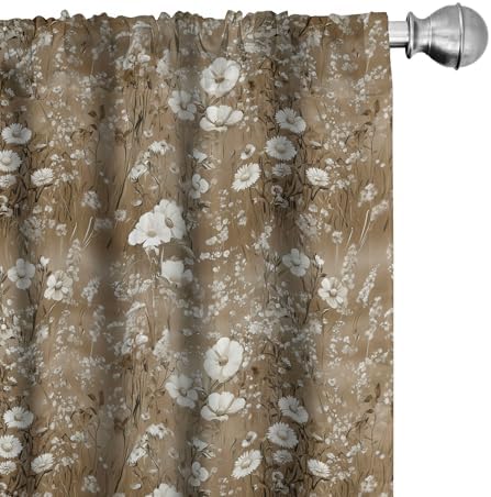 Earthy Window Screen Amazon.com: Lunarable Earthy Flowers Window Curtain Panels 4 Pack ...