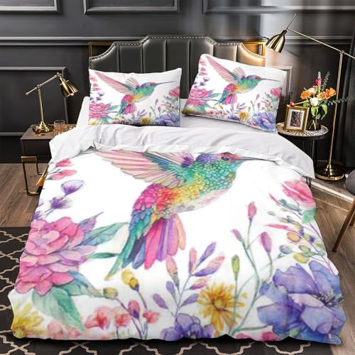 Housse de couette effet 3D colibri en vol de qualité supérieure ultra douce