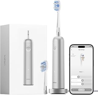 Laifen Wave Pro Elektrische Zahnbürste, 60° WaveMotion & 66.000 Vpm für Tiefenreinigung, 70 Tage Akku, Drucksensor & App-Customizing, nahtloses Design ideal für Reisen, inkl. 2 Pro-Köpfe (Alu Silber)
