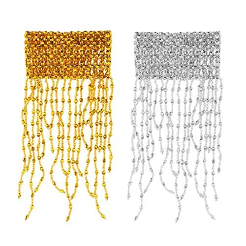 shamjina 2x Pulseira de Dança Do Ventre com Franja Frisada