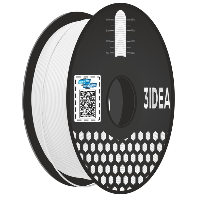 Image of 3Idea Premium PLA+ Pearl White 3D Printer Filament 1.75mm Dimensional Accuracy + /- 0.03mm Net Weight- 1 KG